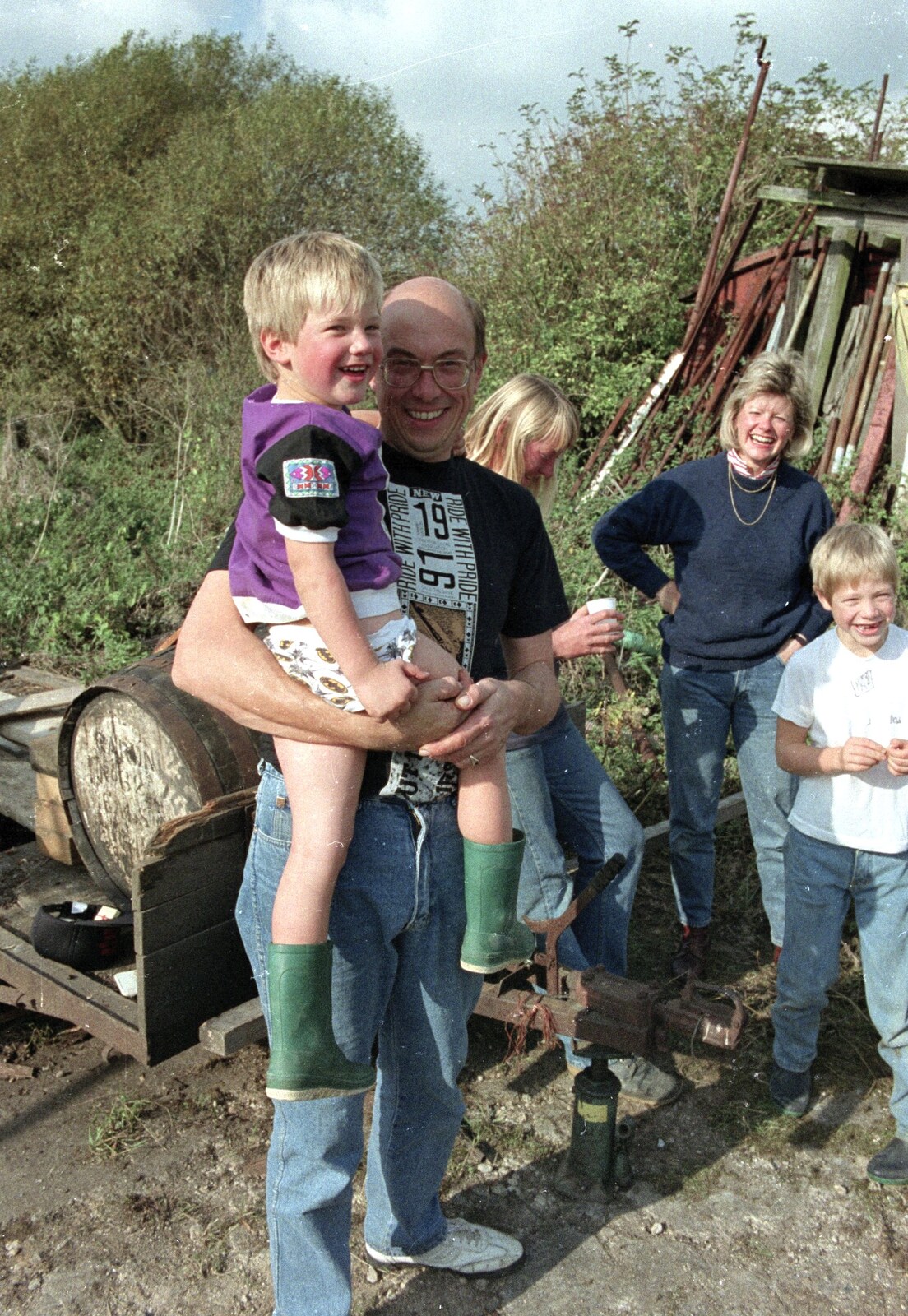 John Chapman and George from Cider Making, Stuston, Suffolk - 14th October 1991