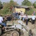Crowds mill around near Winnie the tractor, Cider Making, Stuston, Suffolk - 14th October 1991