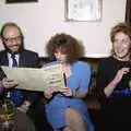 Baz and Monique check the menu out, Bonfire Night and Printec at the Stoke Ash White Horse, Suffolk - 5th November 1991