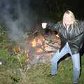 Sue does another Fire Dance, Bonfire Night and Printec at the Stoke Ash White Horse, Suffolk - 5th November 1991