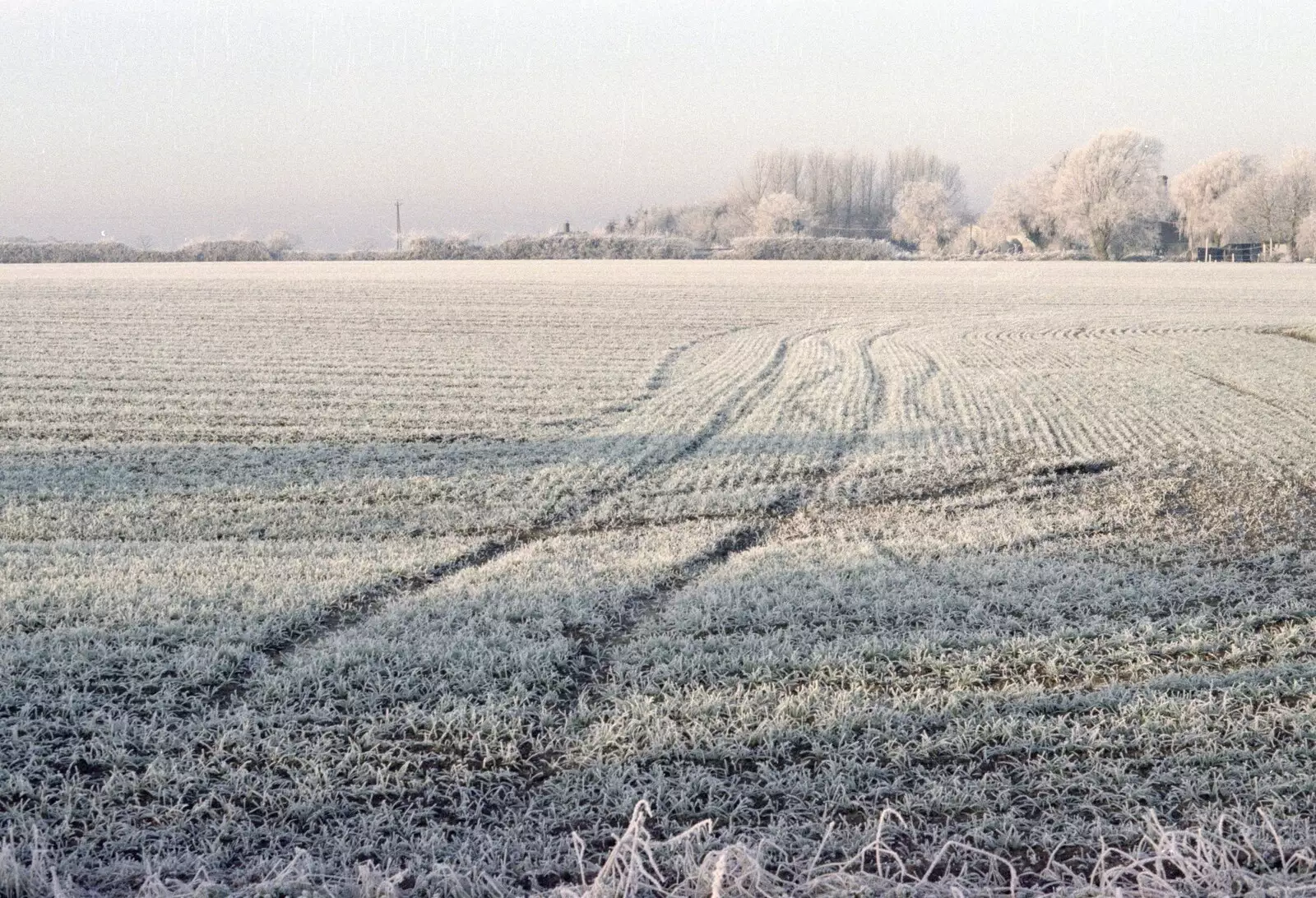 A frosty field in Stuston, from A Frosty Morning, Suffolk and Norfolk - 15th December 1991