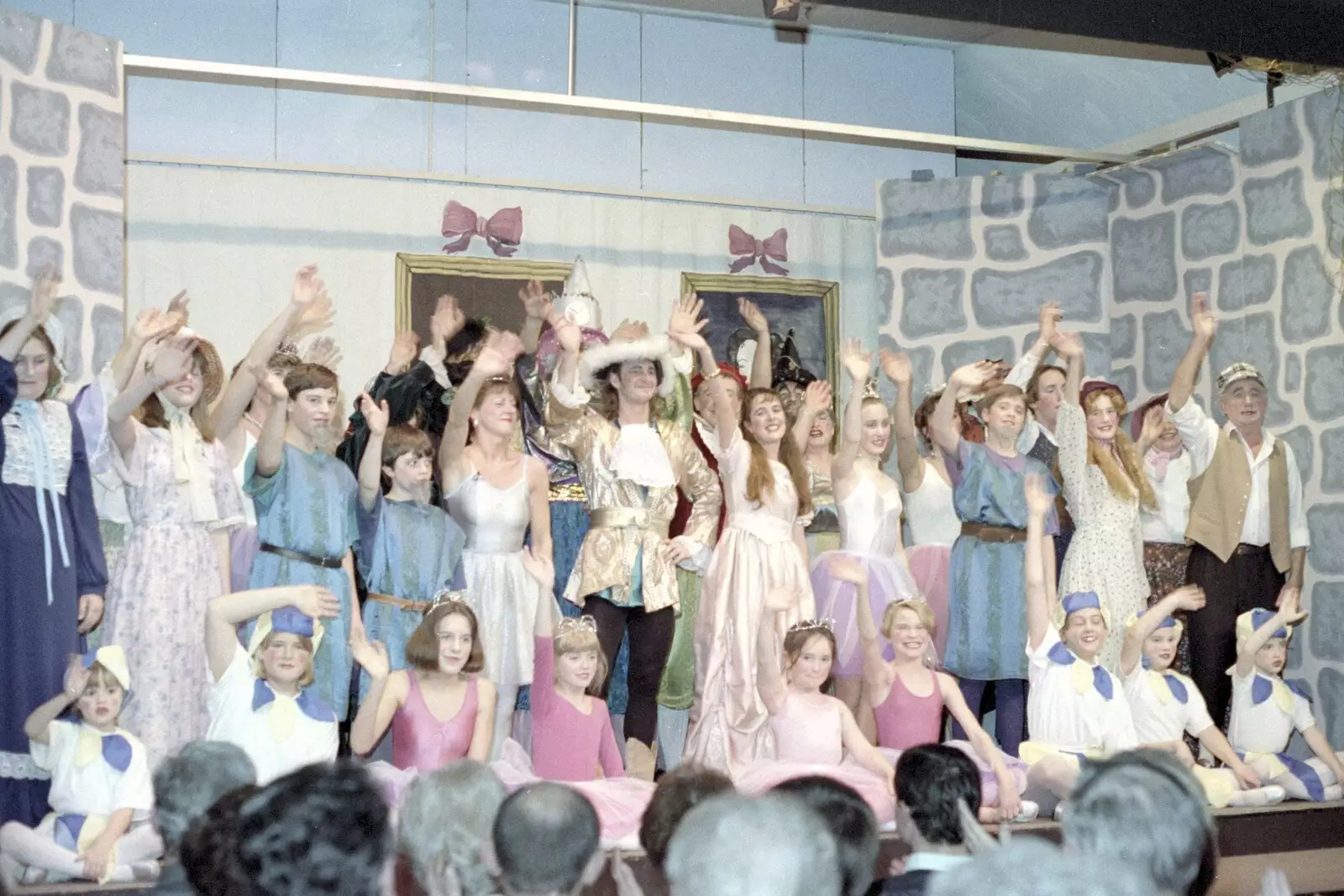 The Pulham Players wave, from A Frosty Morning, Suffolk and Norfolk - 15th December 1991