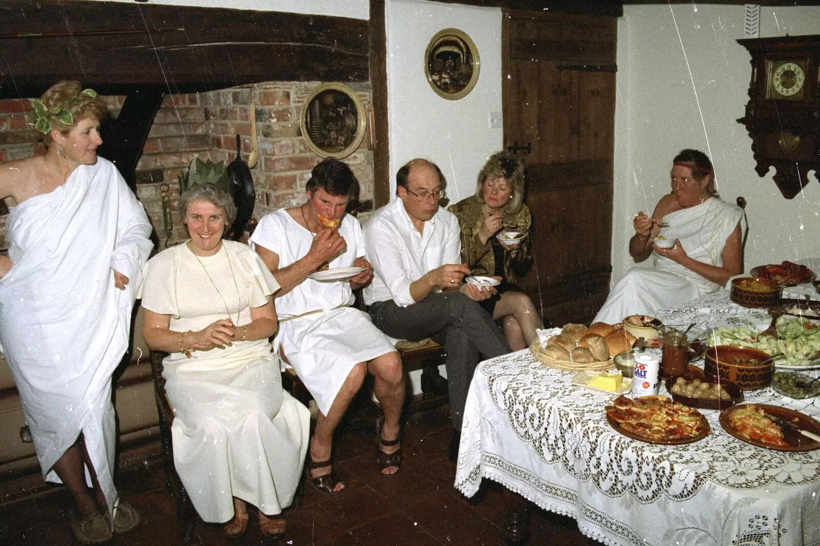 Linda smiles, from Geoff and Brenda's Pre-Christmas Toga Party, Stuston, Suffolk - 17th December 1991