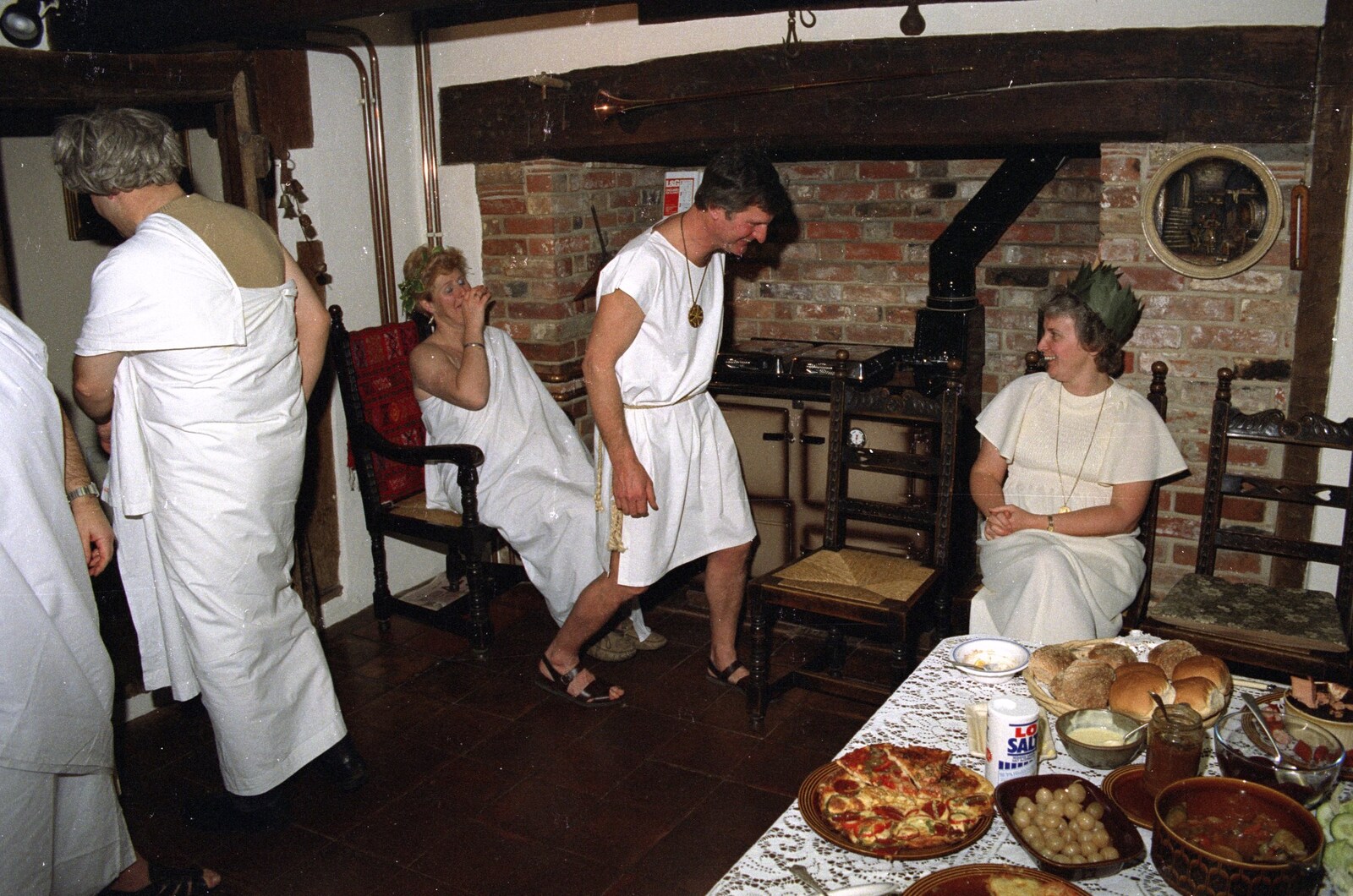 Geoff stomps around from Geoff and Brenda's Pre-Christmas Toga Party, Stuston, Suffolk - 17th December 1991