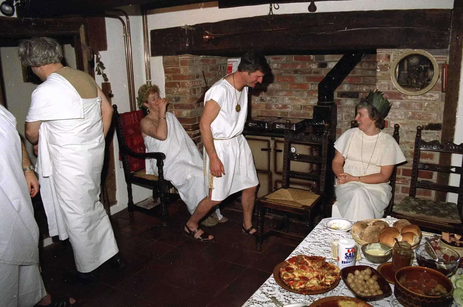 Geoff stomps around, from Geoff and Brenda's Pre-Christmas Toga Party, Stuston, Suffolk - 17th December 1991