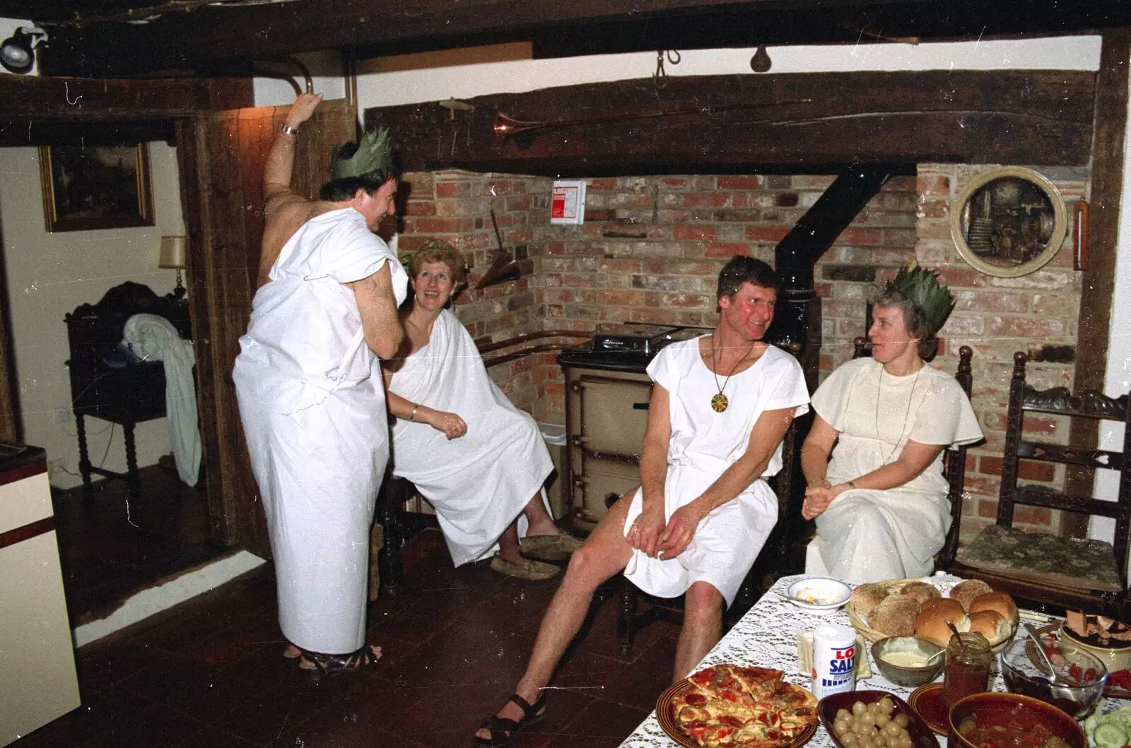 Geoff and Linda, from Geoff and Brenda's Pre-Christmas Toga Party, Stuston, Suffolk - 17th December 1991