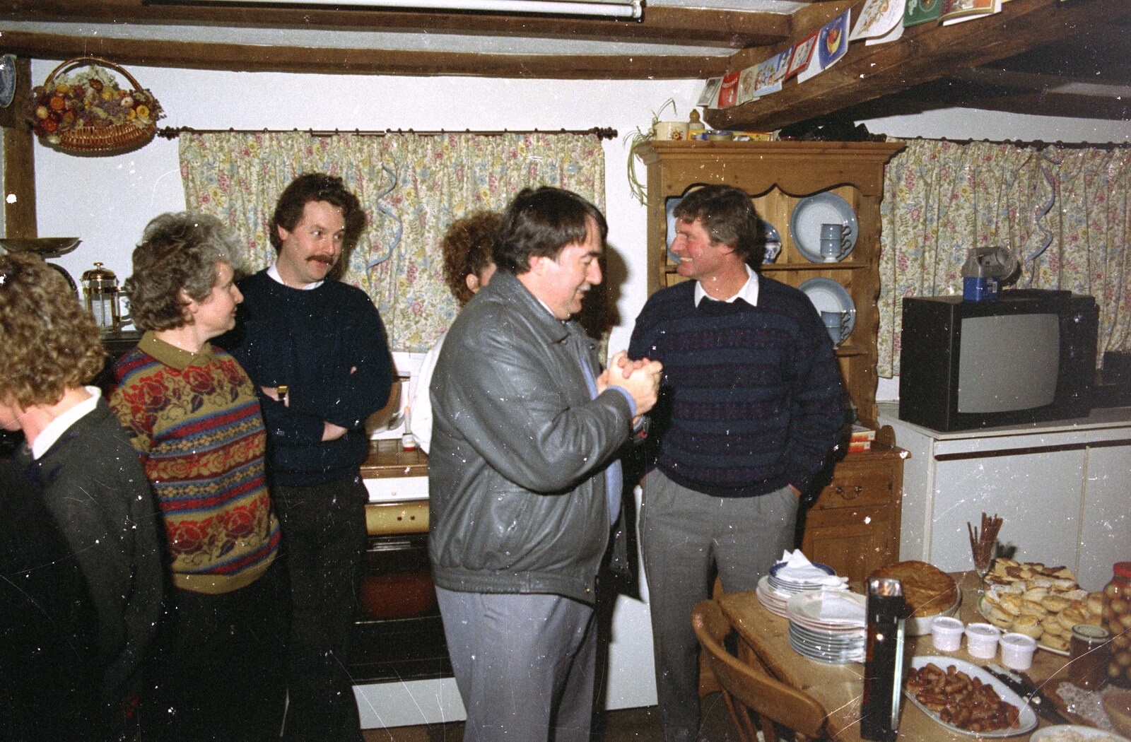 Milling around in Kipper's kitchen from Christmas in Devon and Stuston - 25th December 1991