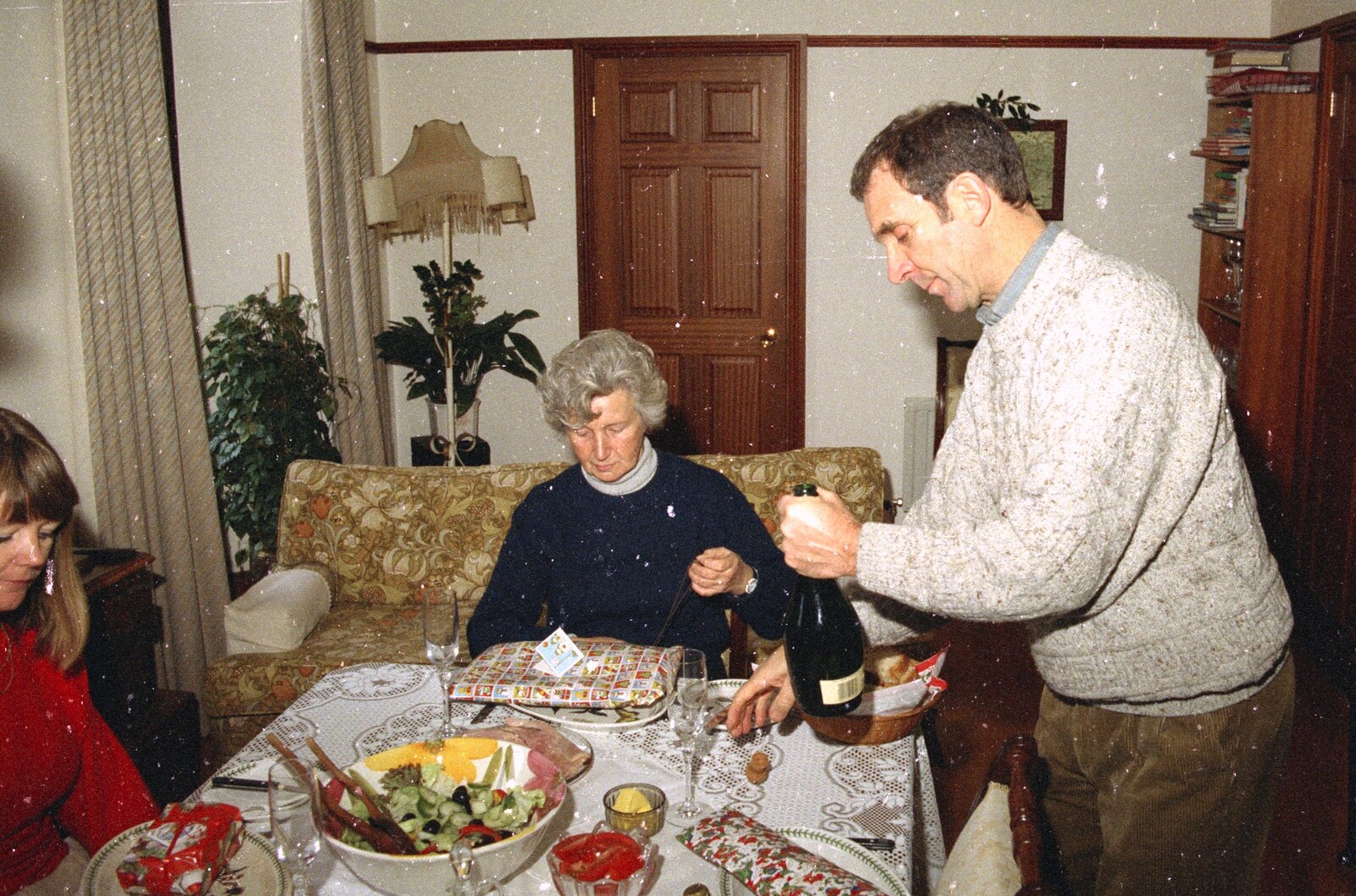 Mike roams around with a bottle from Christmas in Devon and Stuston - 25th December 1991