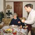 Mike roams around with a bottle, Christmas in Devon and Stuston - 25th December 1991