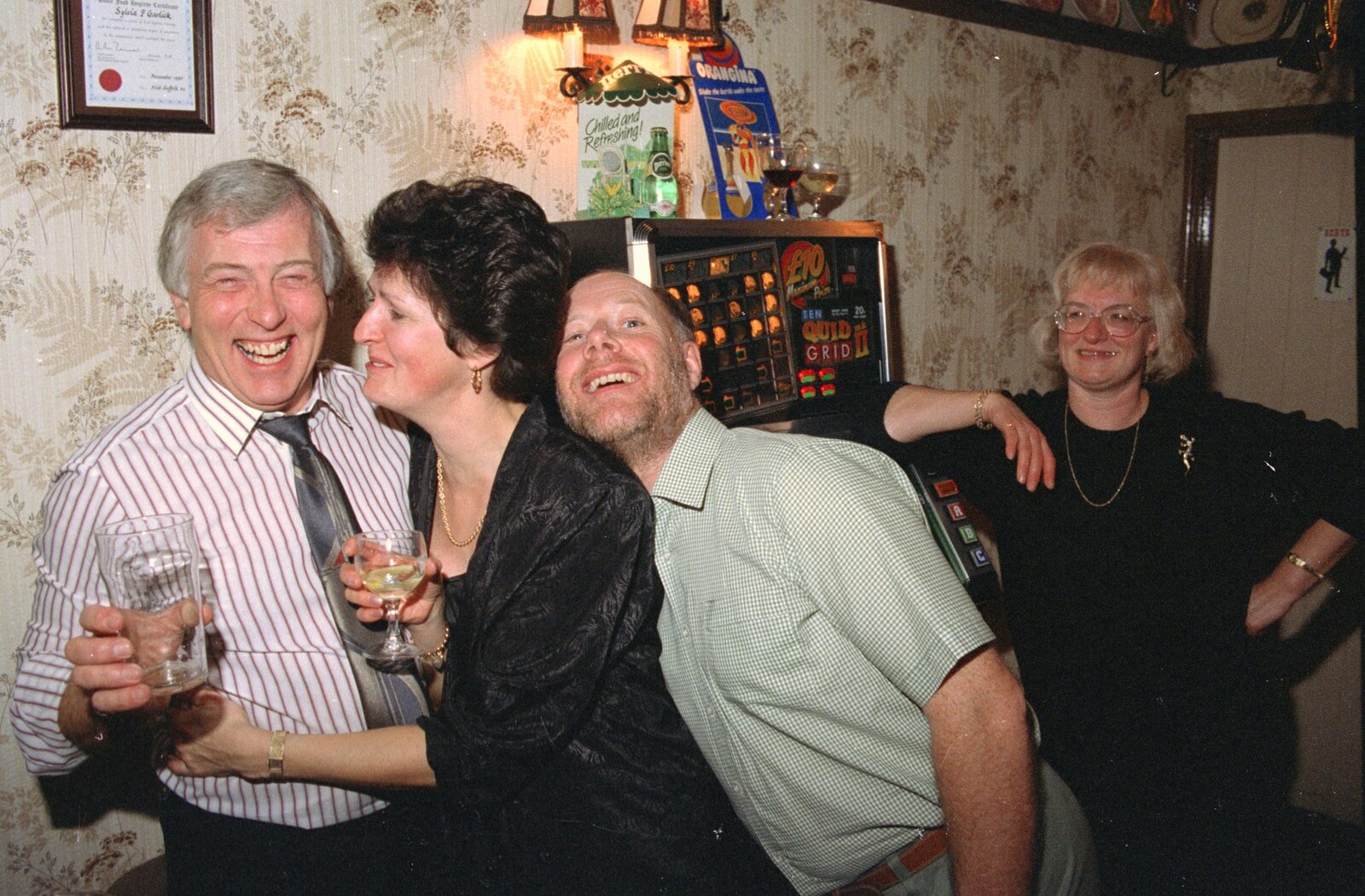 Colin, Jill and their chum Martin from New Year's Eve at the Swan Inn, Brome, Suffolk - 31st December 1991