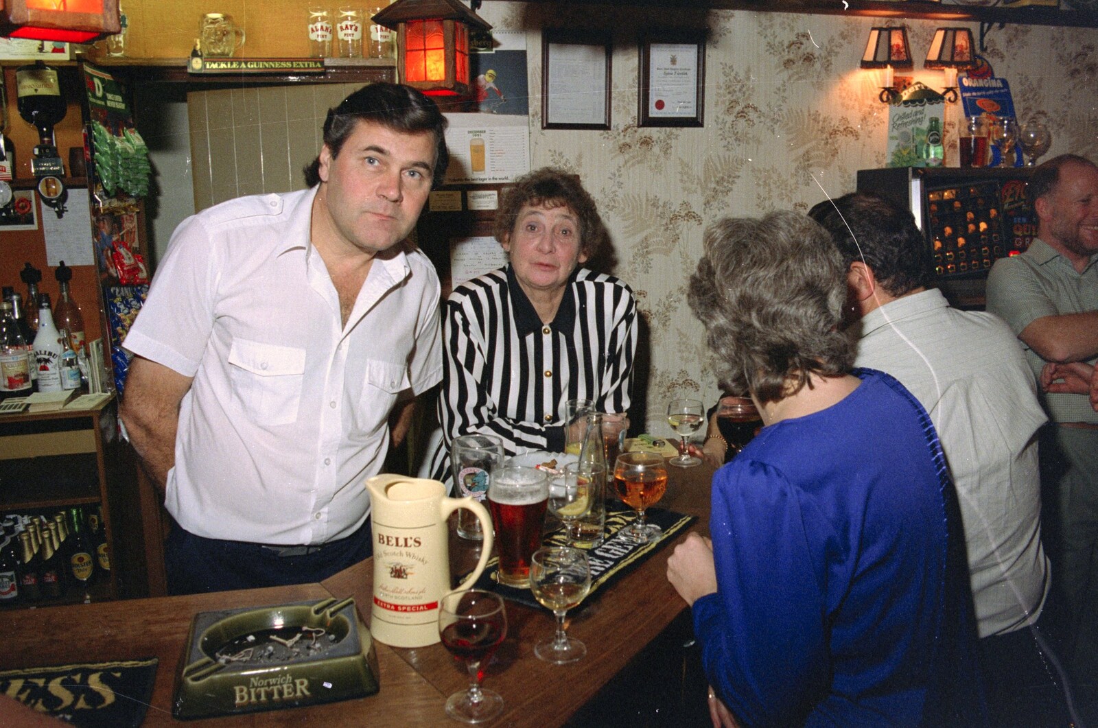 Alan and his mother, Nana from New Year's Eve at the Swan Inn, Brome, Suffolk - 31st December 1991