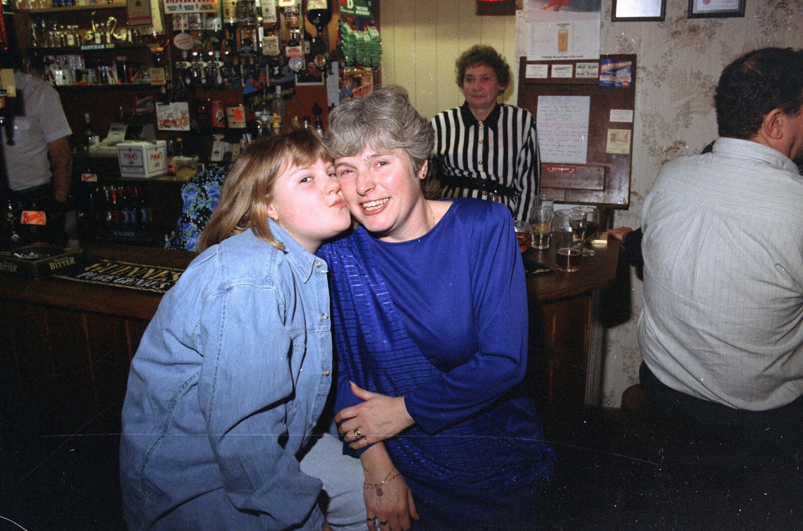 Helen and Spammy from New Year's Eve at the Swan Inn, Brome, Suffolk - 31st December 1991