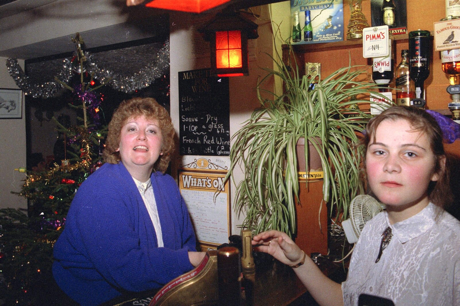 The darts team captain, and Claire from New Year's Eve at the Swan Inn, Brome, Suffolk - 31st December 1991