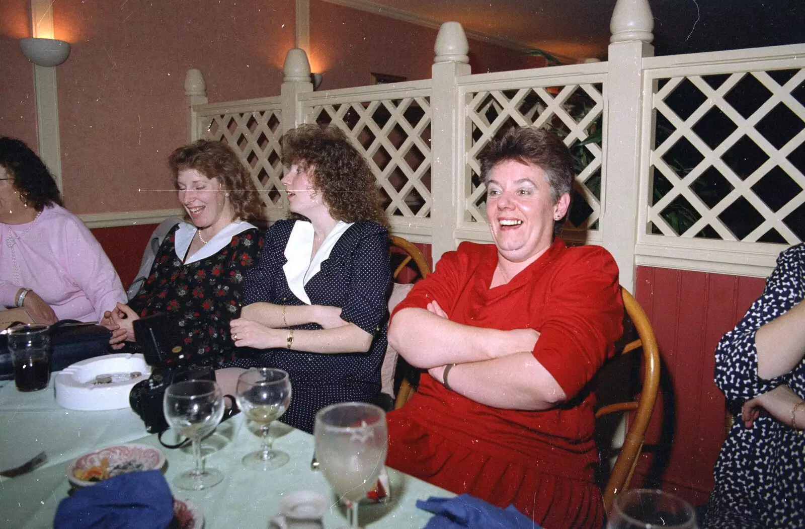 Crispy has a laff, from Printec at the Park Hotel, Diss, Norfolk - 14th January 1992