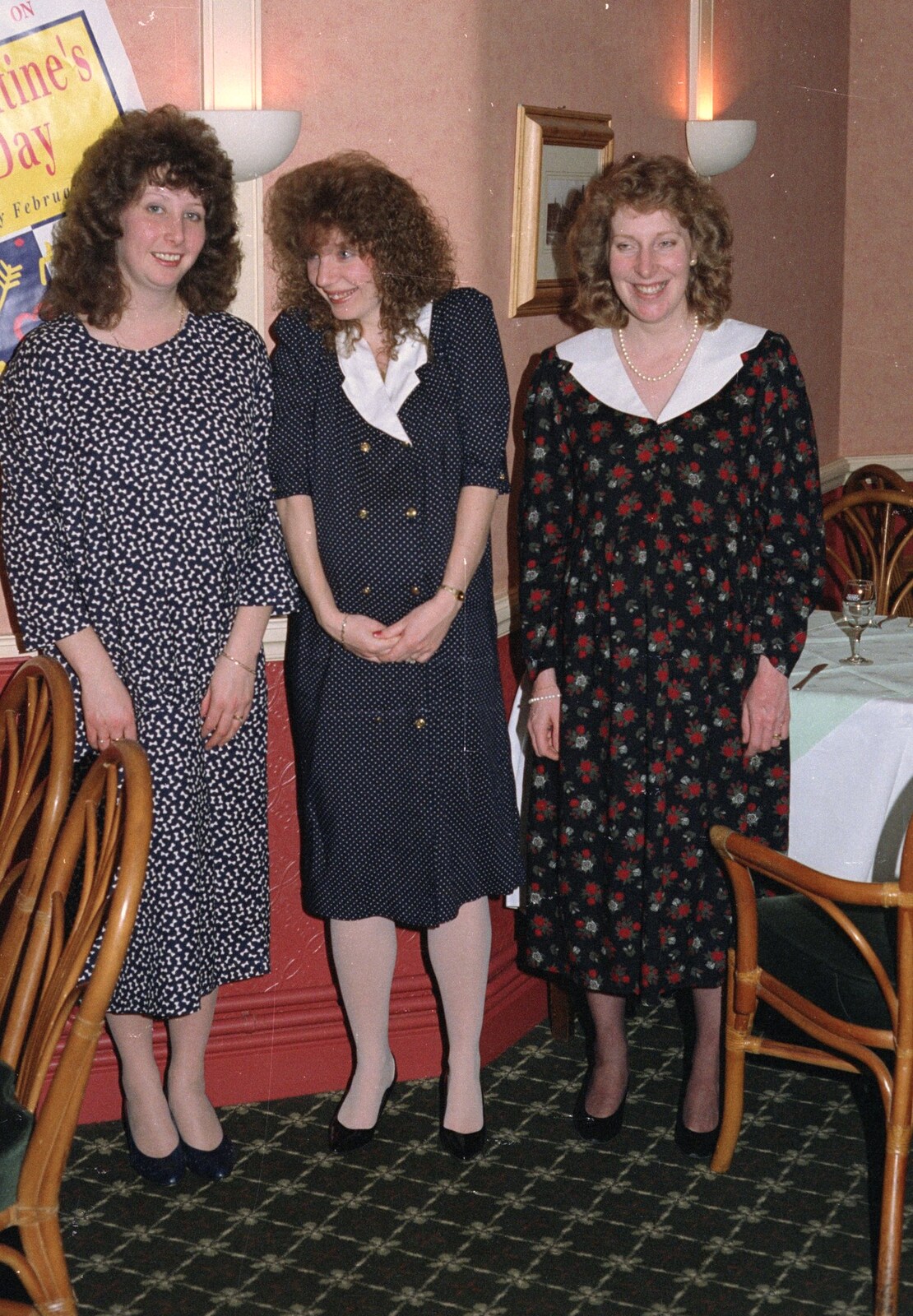 Alison, Monique and Jackie from Printec at the Park Hotel, Diss, Norfolk - 14th January 1992
