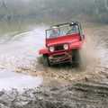 A bit of serious off-roading in a muddy pond, Printec at the Park Hotel, Diss, Norfolk - 14th January 1992