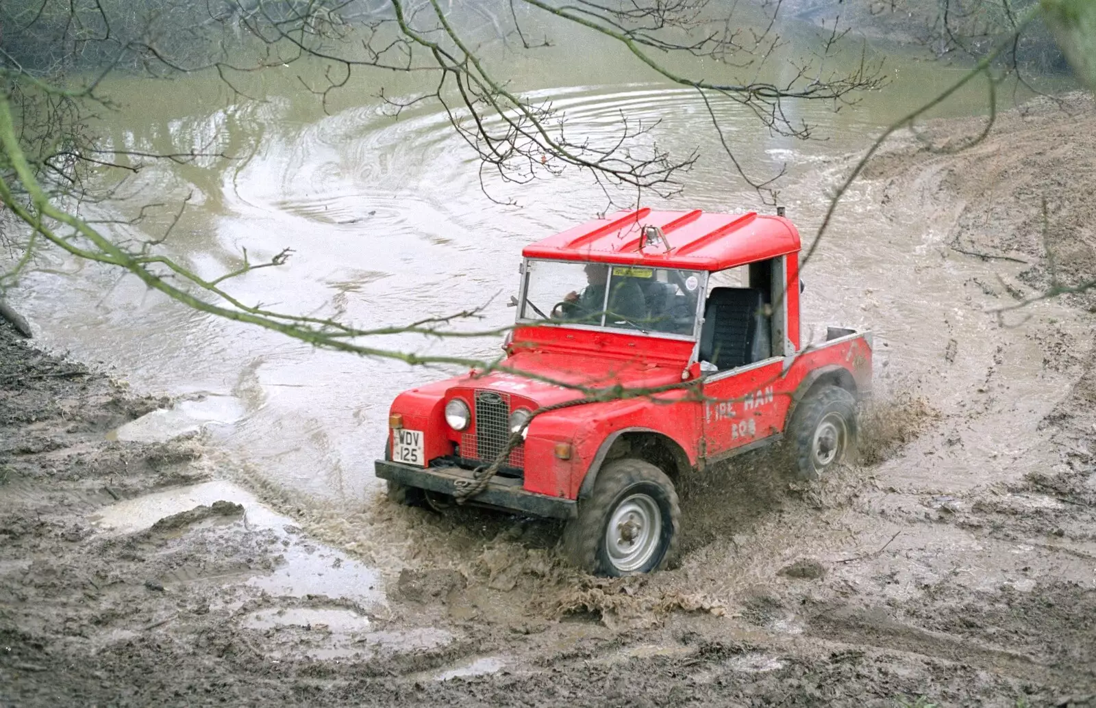 Fire Man Bob gets stuck in, from Printec at the Park Hotel, Diss, Norfolk - 14th January 1992