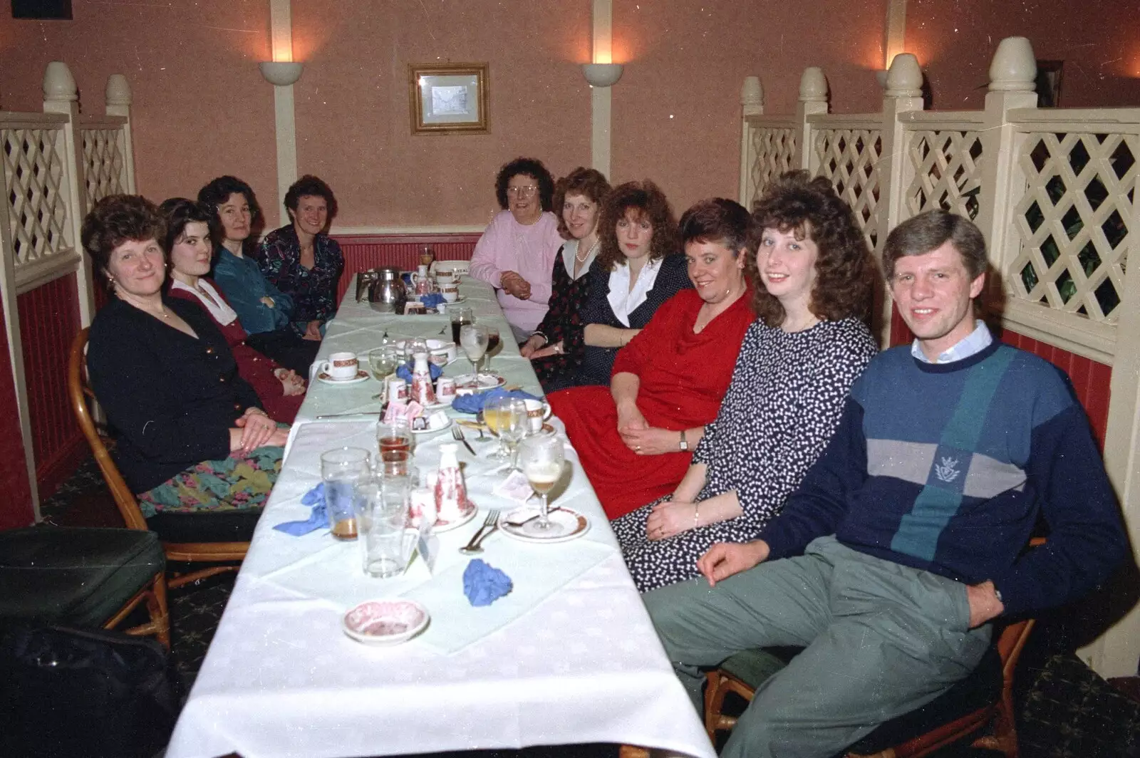 The whole Printec office crowd in the Park, from Printec at the Park Hotel, Diss, Norfolk - 14th January 1992