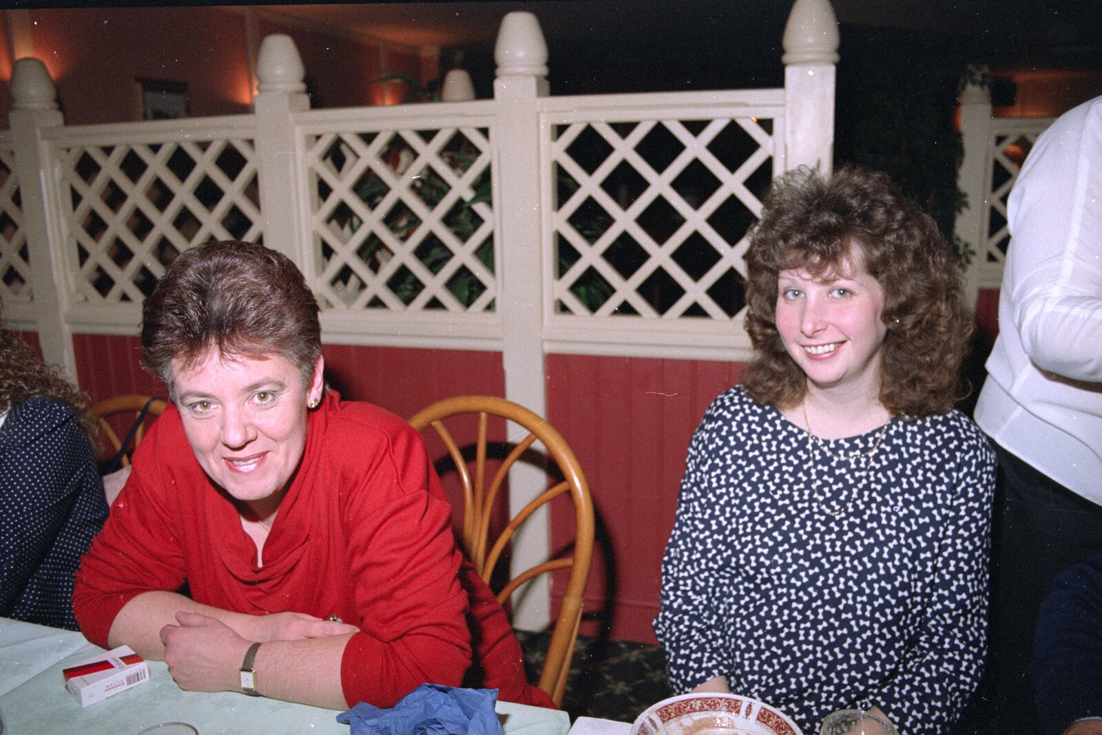 Crispy and Alison from Printec at the Park Hotel, Diss, Norfolk - 14th January 1992