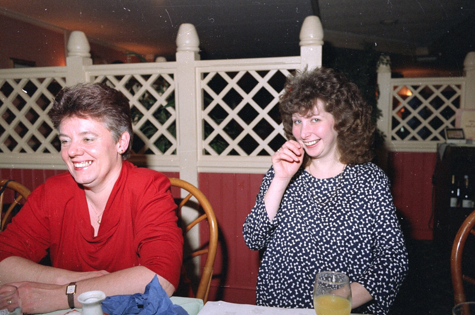 Alison has a giggle from Printec at the Park Hotel, Diss, Norfolk - 14th January 1992