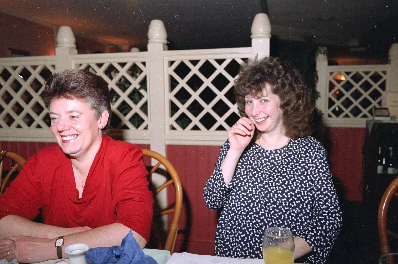 Alison has a giggle, from Printec at the Park Hotel, Diss, Norfolk - 14th January 1992