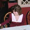 Kelly looks at something, Printec at the Park Hotel, Diss, Norfolk - 14th January 1992