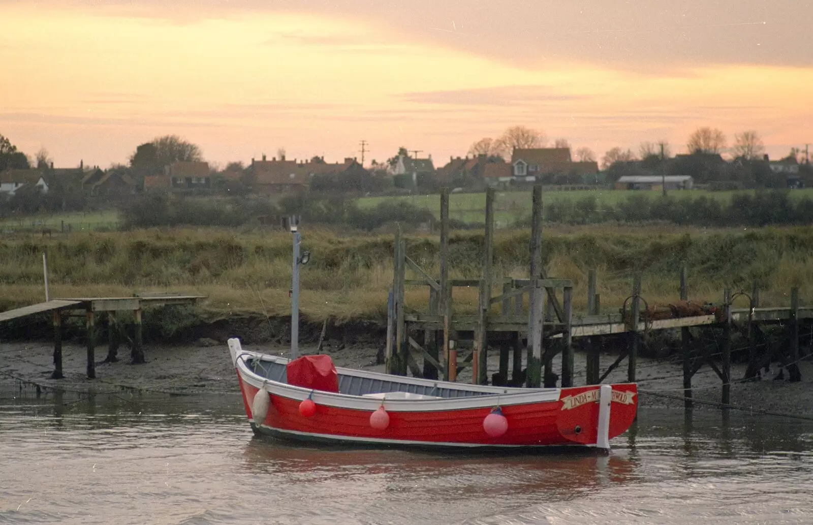 David's boat with Nosher's sign on the back, from Printec at the Park Hotel, Diss, Norfolk - 14th January 1992