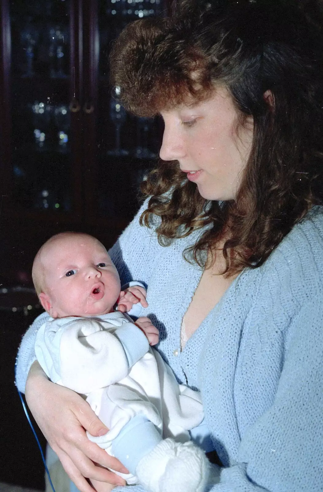 Printec Monique and sprog, from A Ceilidh and a Walk Across the Common, Stuston - 26th February 1992