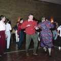 Geoff gives it some, A Ceilidh and a Walk Across the Common, Stuston - 26th February 1992