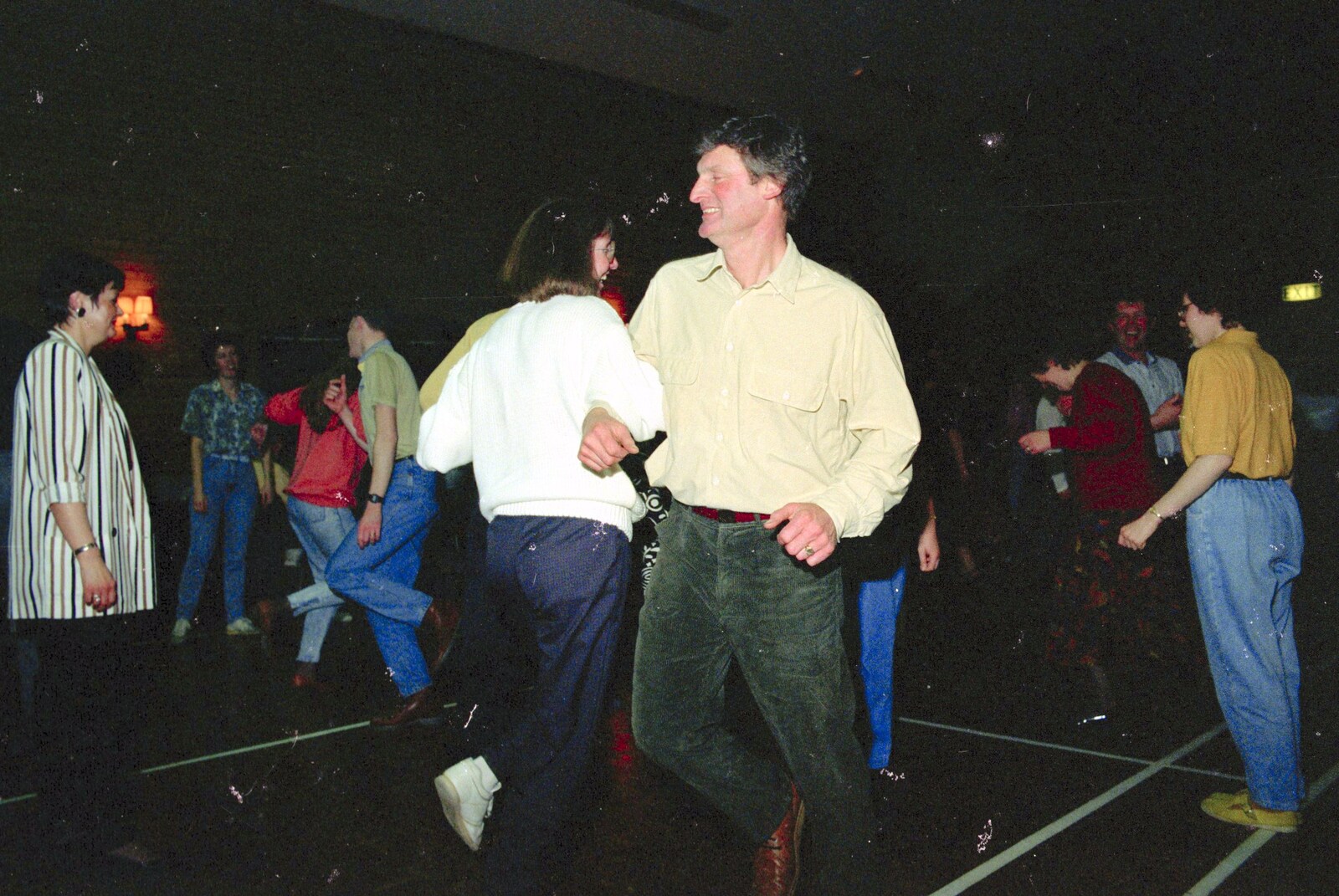 Geoff's doing some ceilidh dancing from A Ceilidh and a Walk Across the Common, Stuston - 26th February 1992
