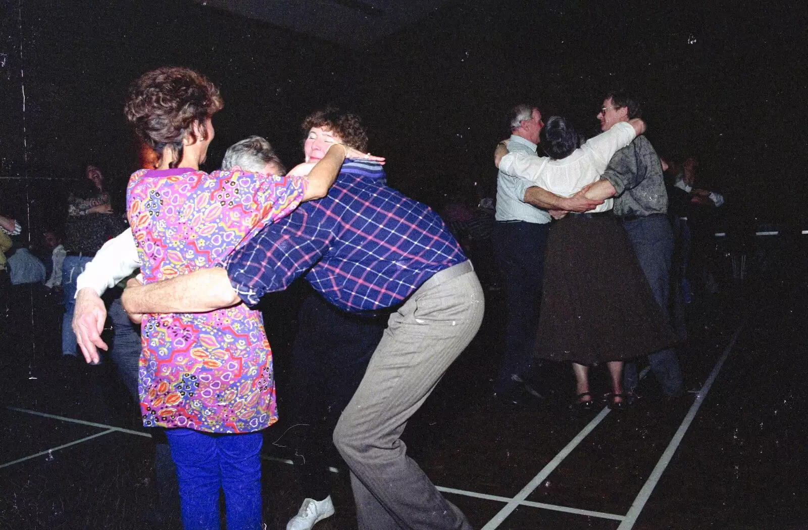 Mike Ogilsby does some sort of hug, from A Ceilidh and a Walk Across the Common, Stuston - 26th February 1992