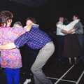 Mike Ogilsby does some sort of hug, A Ceilidh and a Walk Across the Common, Stuston - 26th February 1992