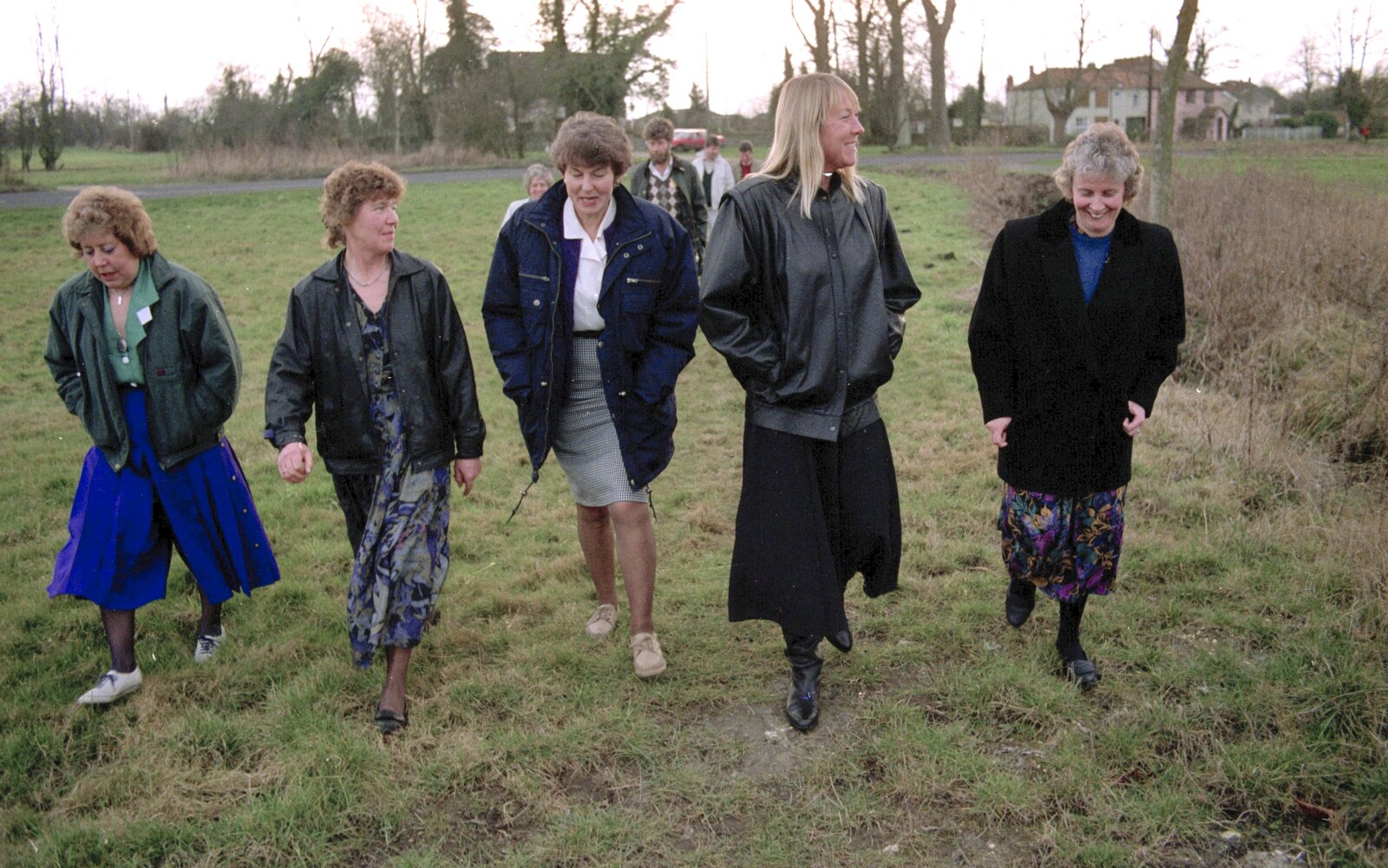 Striding out from the Old Bury Road from A Ceilidh and a Walk Across the Common, Stuston - 26th February 1992