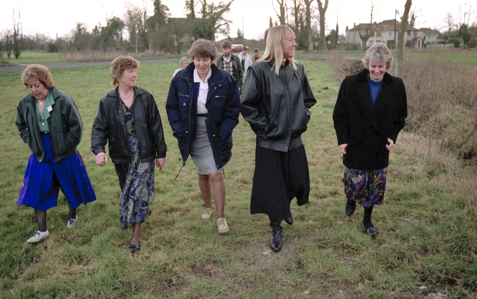 Striding out from the Old Bury Road, from A Ceilidh and a Walk Across the Common, Stuston - 26th February 1992