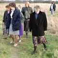 Linda, and the two Sues on the common, A Ceilidh and a Walk Across the Common, Stuston - 26th February 1992