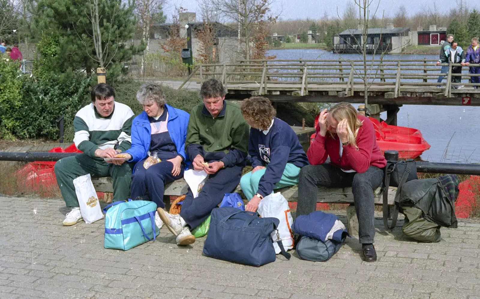 A picnic lunch on the last day, from A Trip to Center Parcs, Eemhof, Netherlands - 24th March 1992