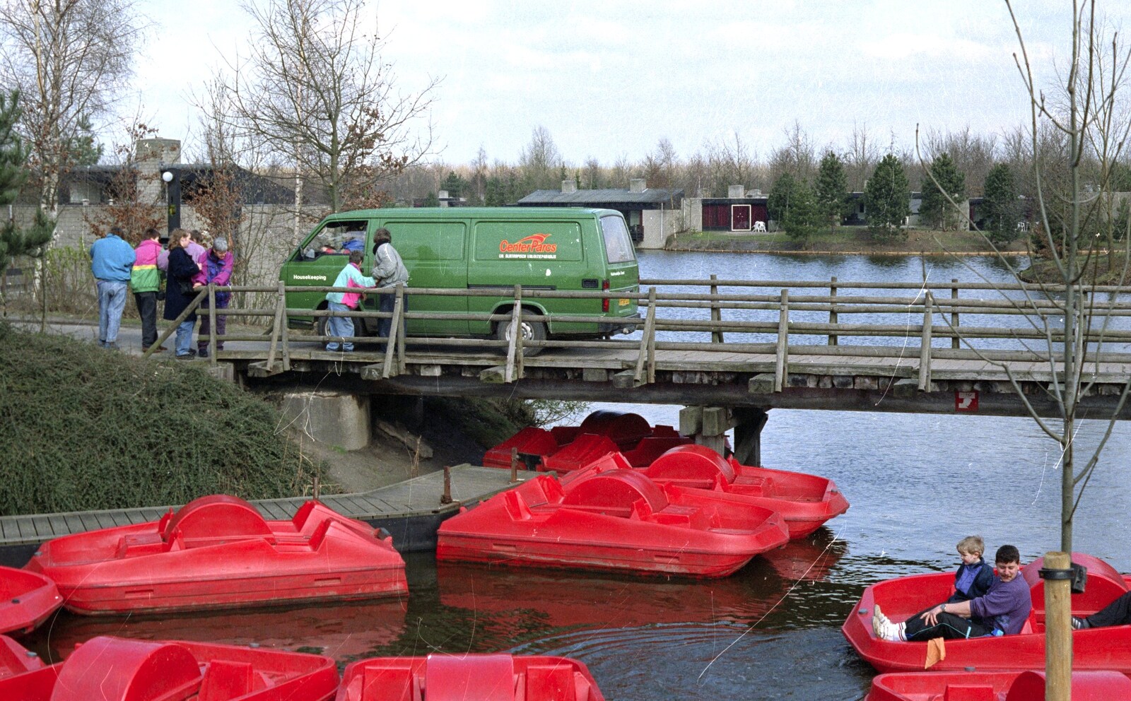 A Trip to Center Parcs, Eemhof, Netherlands - 24th March 1992: Bright red pedaloes