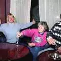 Sue, Linda and Corky drink Jenever on the ferry, A Trip to Center Parcs, Eemhof, Netherlands - 24th March 1992