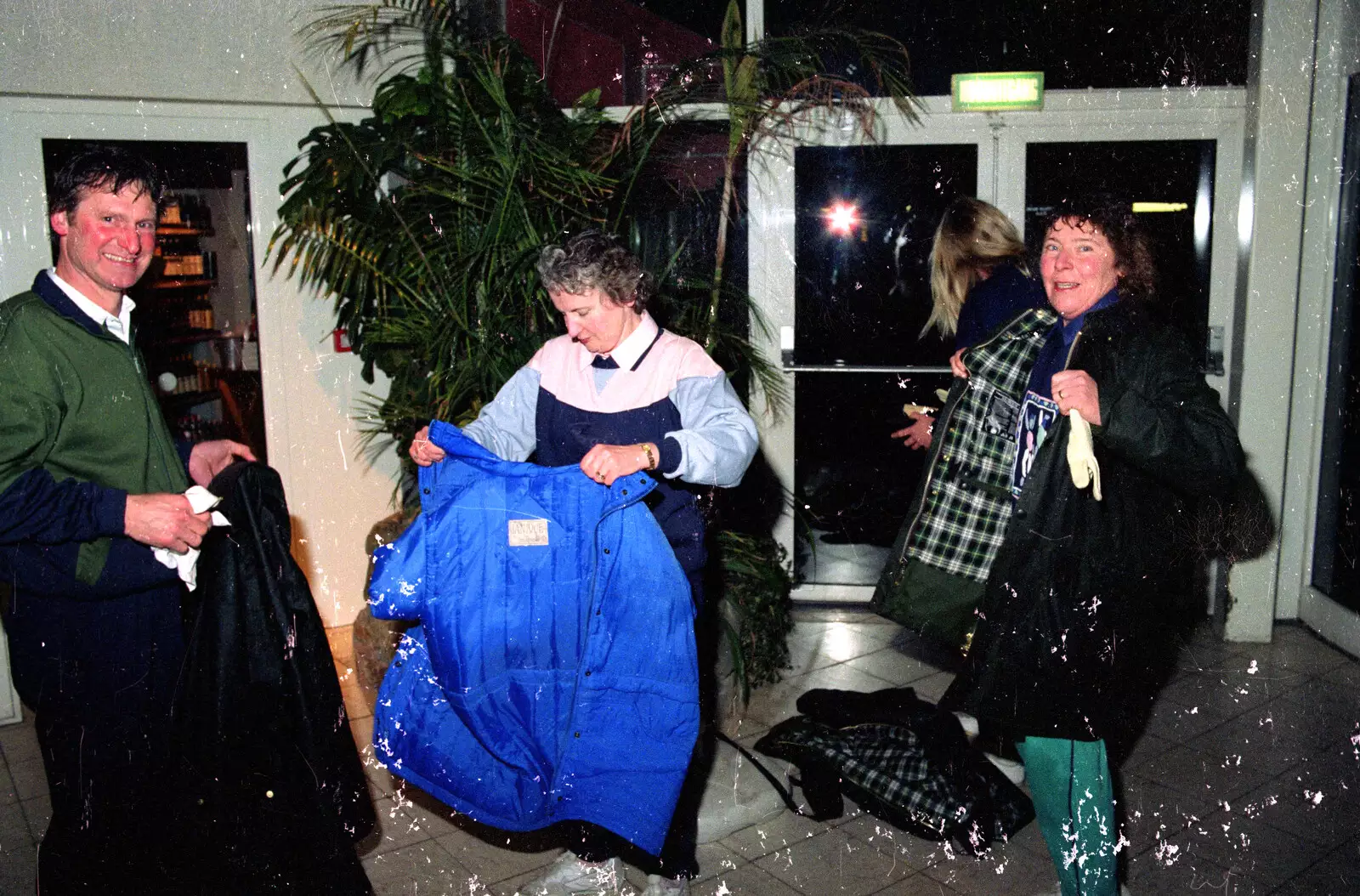 Drying off after a downpour, from A Trip to Center Parcs, Eemhof, Netherlands - 24th March 1992