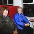 Brenda and Linda on a train back to Diemen, Out and About in Amsterdam, Hoorne, Vollendam and Edam, The Netherlands - 26th March 1992