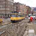 A yellow Amsterdam tram, Out and About in Amsterdam, Hoorne, Vollendam and Edam, The Netherlands - 26th March 1992