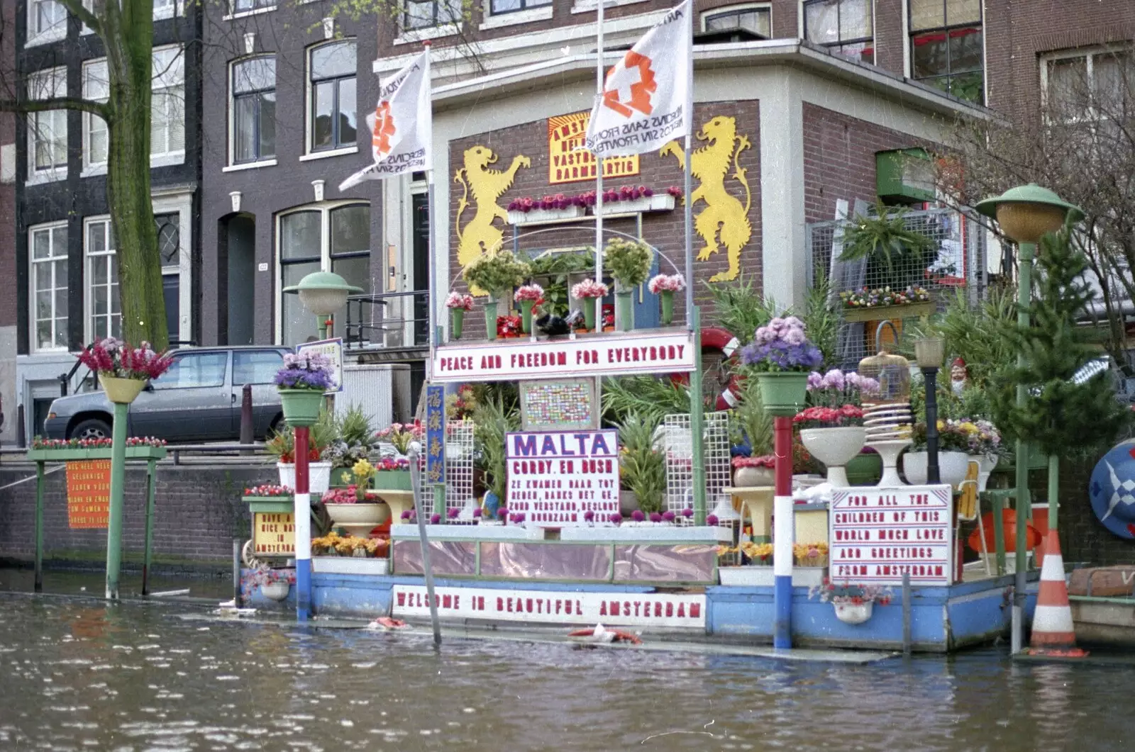 A gaudy floating homage to Malta, from Out and About in Amsterdam, Hoorne, Vollendam and Edam, The Netherlands - 26th March 1992