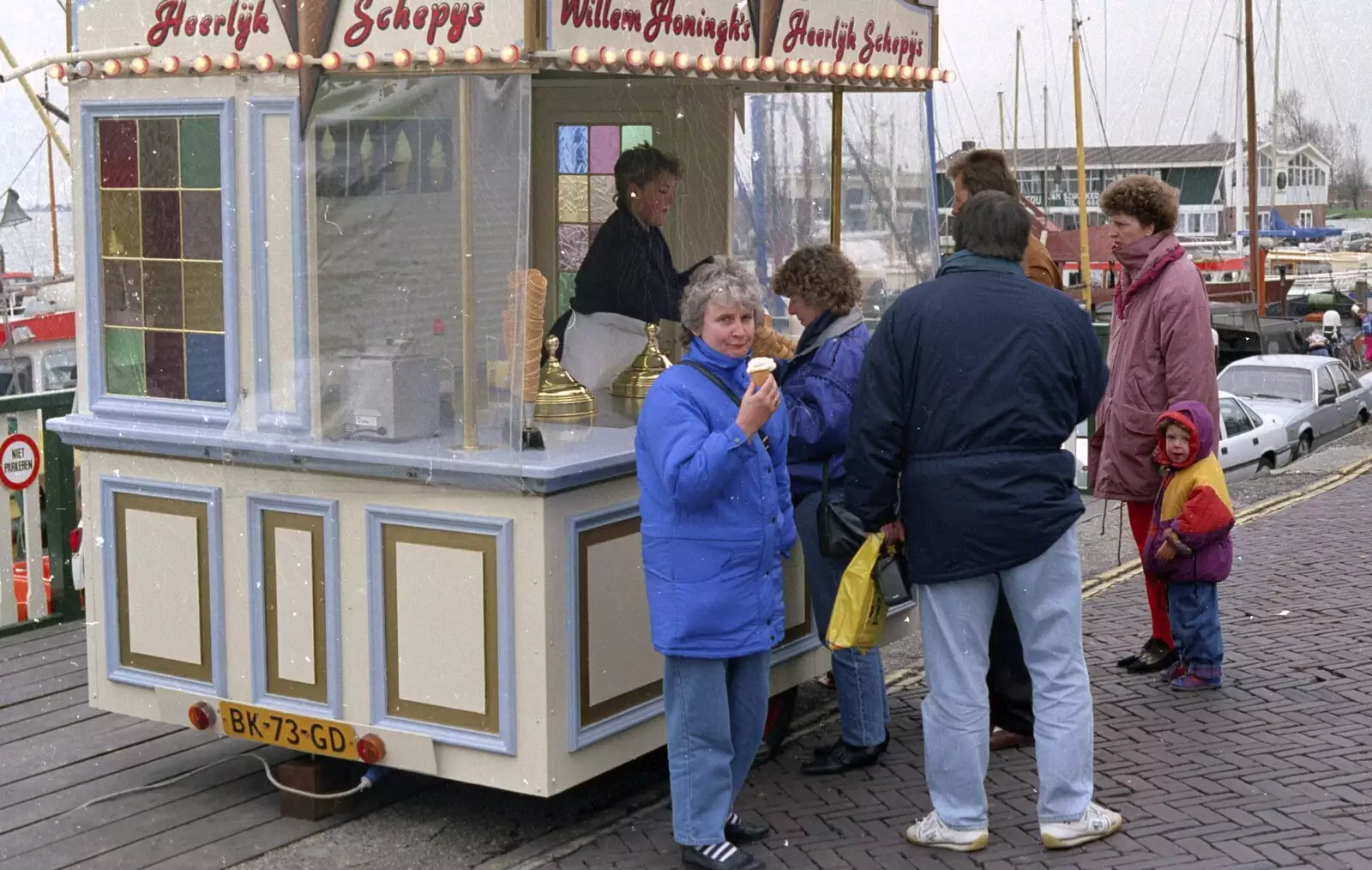 Getting ice-creams in Vollendam, from Out and About in Amsterdam, Hoorne, Vollendam and Edam, The Netherlands - 26th March 1992