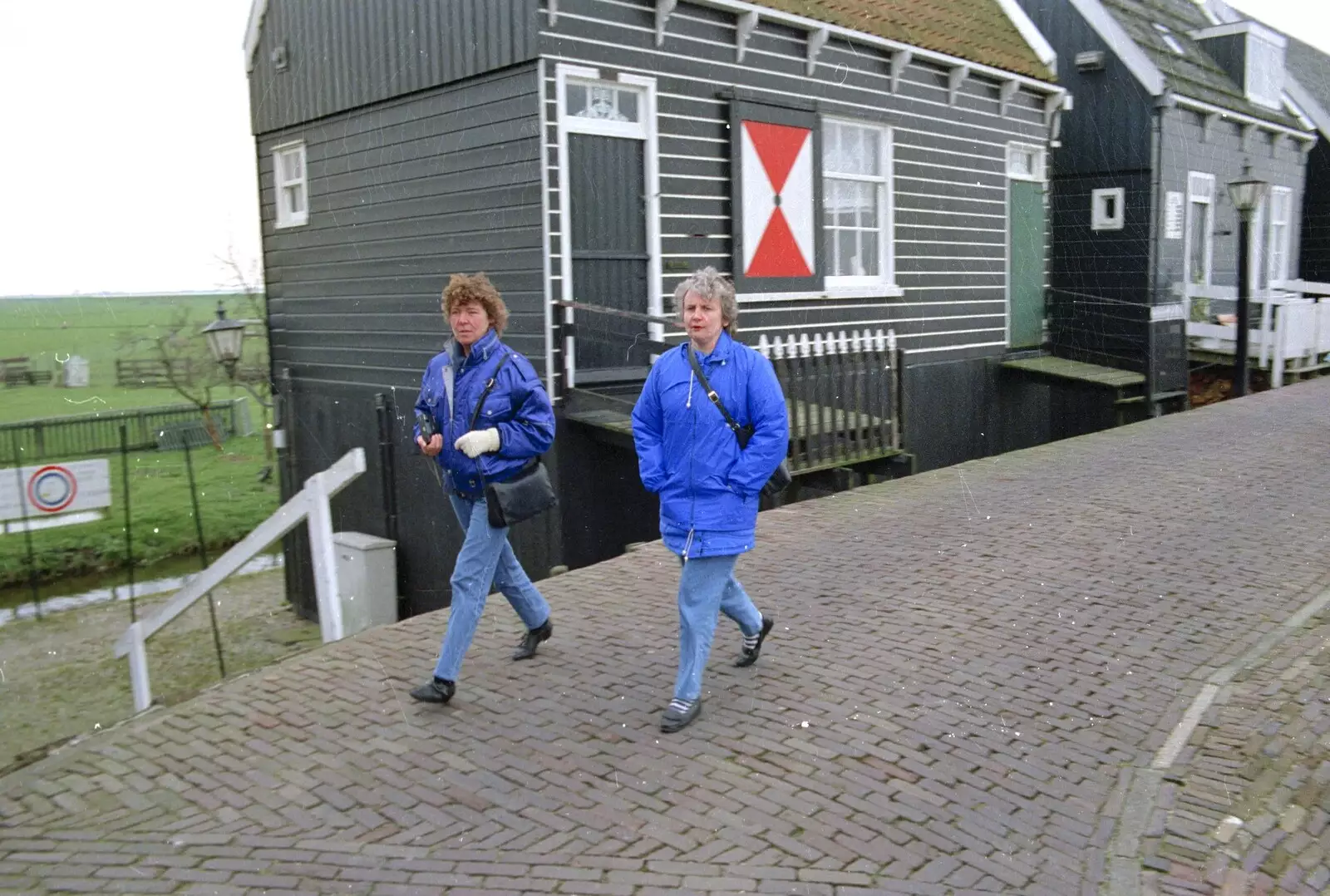 Purposefully striding around Vollendam, from Out and About in Amsterdam, Hoorne, Vollendam and Edam, The Netherlands - 26th March 1992