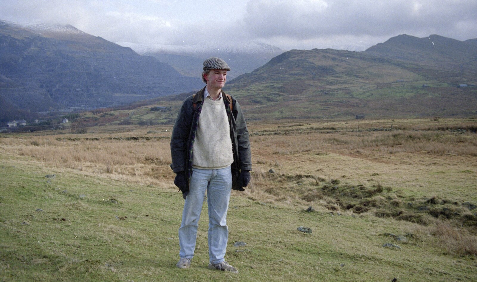 Nosher with a flat cap from Capel Curig to Abergavenny: A Road-Trip With Hamish, Wales - 3rd April 1992