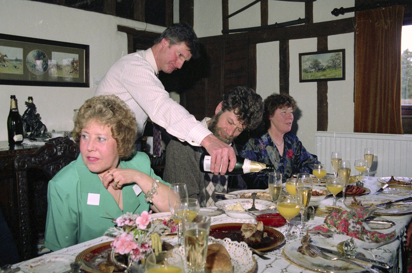 Geoff pours the drinks from Dinner Round Geoff and Brenda's, and Hamish Visits, Stuston, Suffolk - 6th April 1992