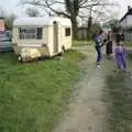 The Stuston Polling Station caravan, The Election Caravan and a View from a Cherry Picker, Stuston, Suffolk - 9th April 1992