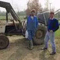 Mike Ogilsby, Geoff and a David Brown tractor, The Election Caravan and a View from a Cherry Picker, Stuston, Suffolk - 9th April 1992