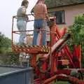 Geoff learns the ropes on the cherry picker, The Election Caravan and a View from a Cherry Picker, Stuston, Suffolk - 9th April 1992