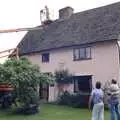 Geoff gets up to his chimney, The Election Caravan and a View from a Cherry Picker, Stuston, Suffolk - 9th April 1992